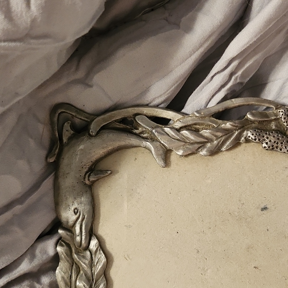 ---SOLD---Vintage Pewter Dolphin Frame - Picture 3 of 9